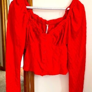 Free People. Red crop Top